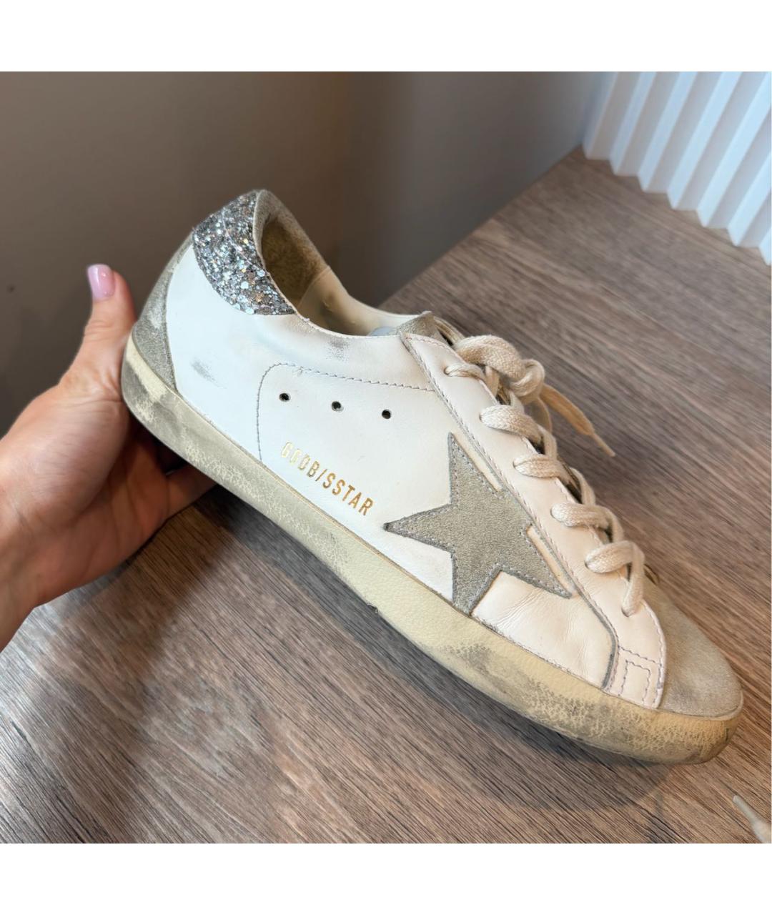 GOLDEN GOOSE Белые кожаные кеды, фото 4