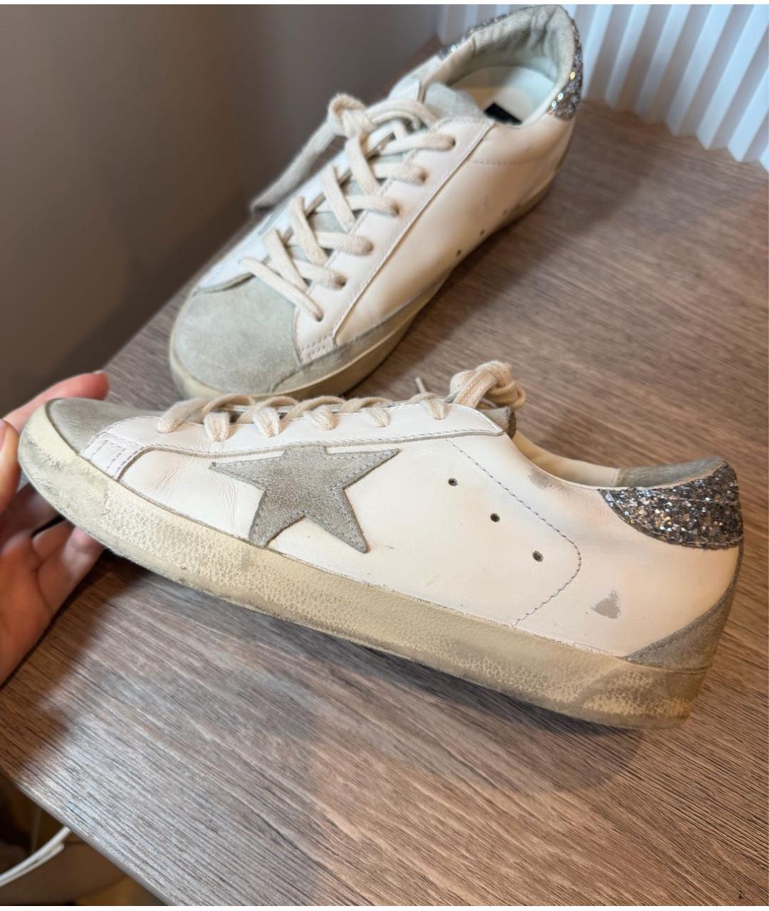 GOLDEN GOOSE Белые кожаные кеды, фото 3
