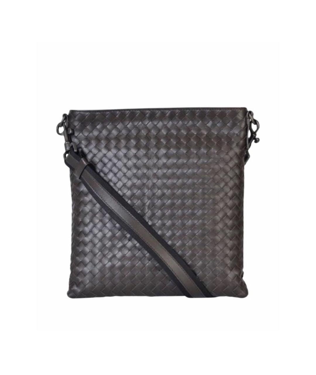 BOTTEGA VENETA Коричневая кожаная сумка на плечо, фото 9