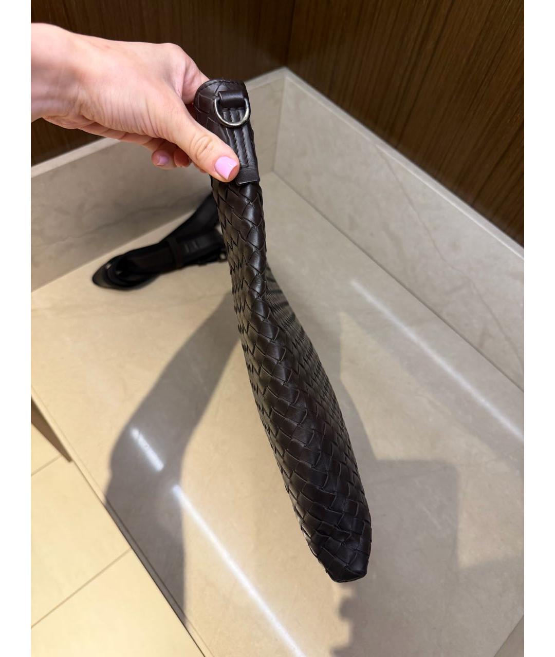 BOTTEGA VENETA Коричневая кожаная сумка на плечо, фото 5