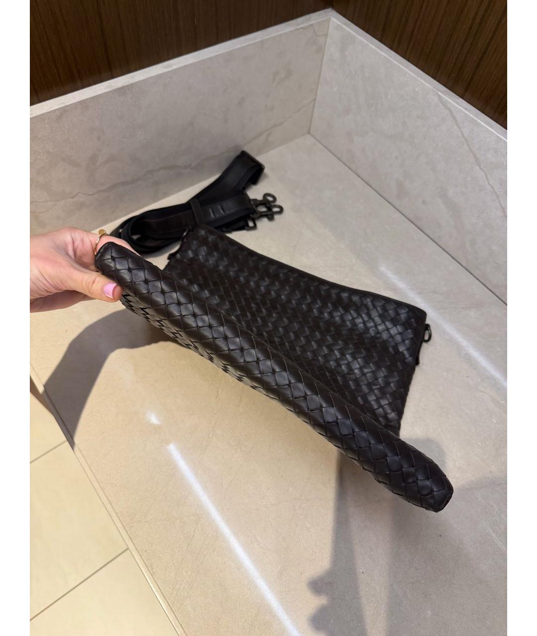 BOTTEGA VENETA Коричневая кожаная сумка на плечо, фото 6