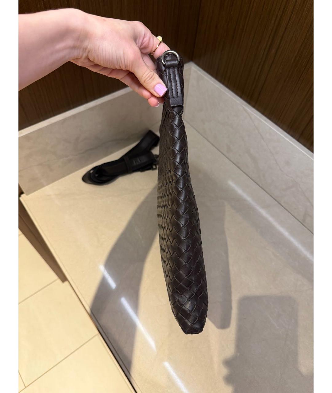 BOTTEGA VENETA Коричневая кожаная сумка на плечо, фото 4