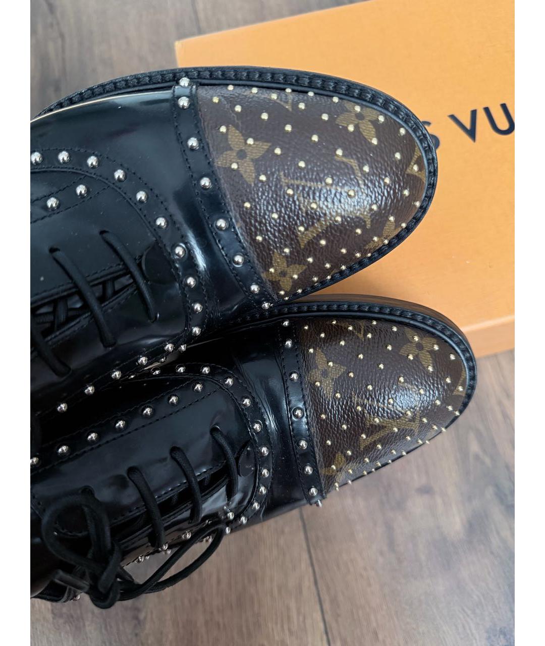 LOUIS VUITTON Черные кожаные брогги и оксфорды, фото 6