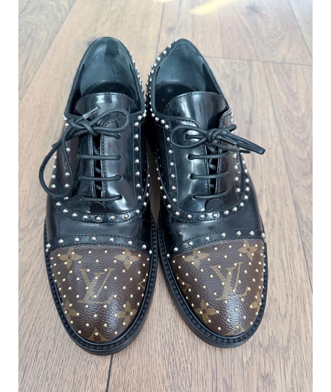 LOUIS VUITTON Черные кожаные брогги и оксфорды, фото 2