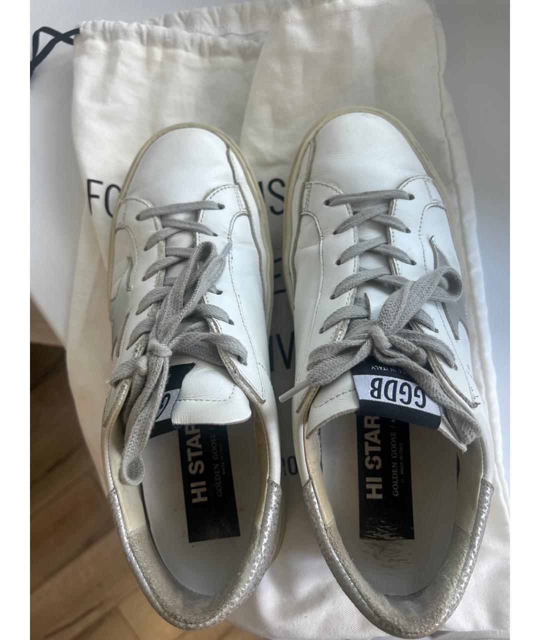 GOLDEN GOOSE Белые кожаные кеды, фото 4