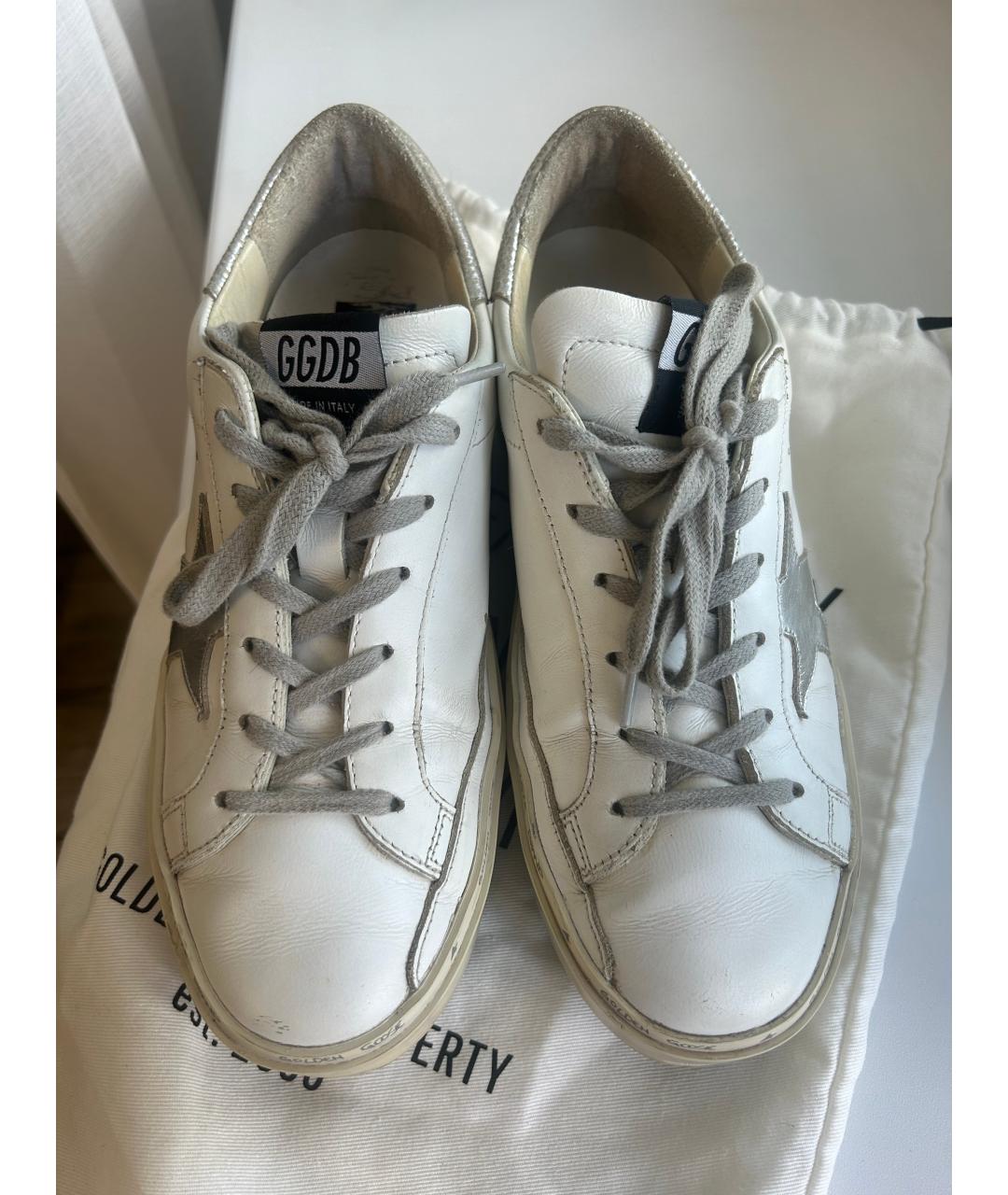 GOLDEN GOOSE Белые кожаные кеды, фото 3