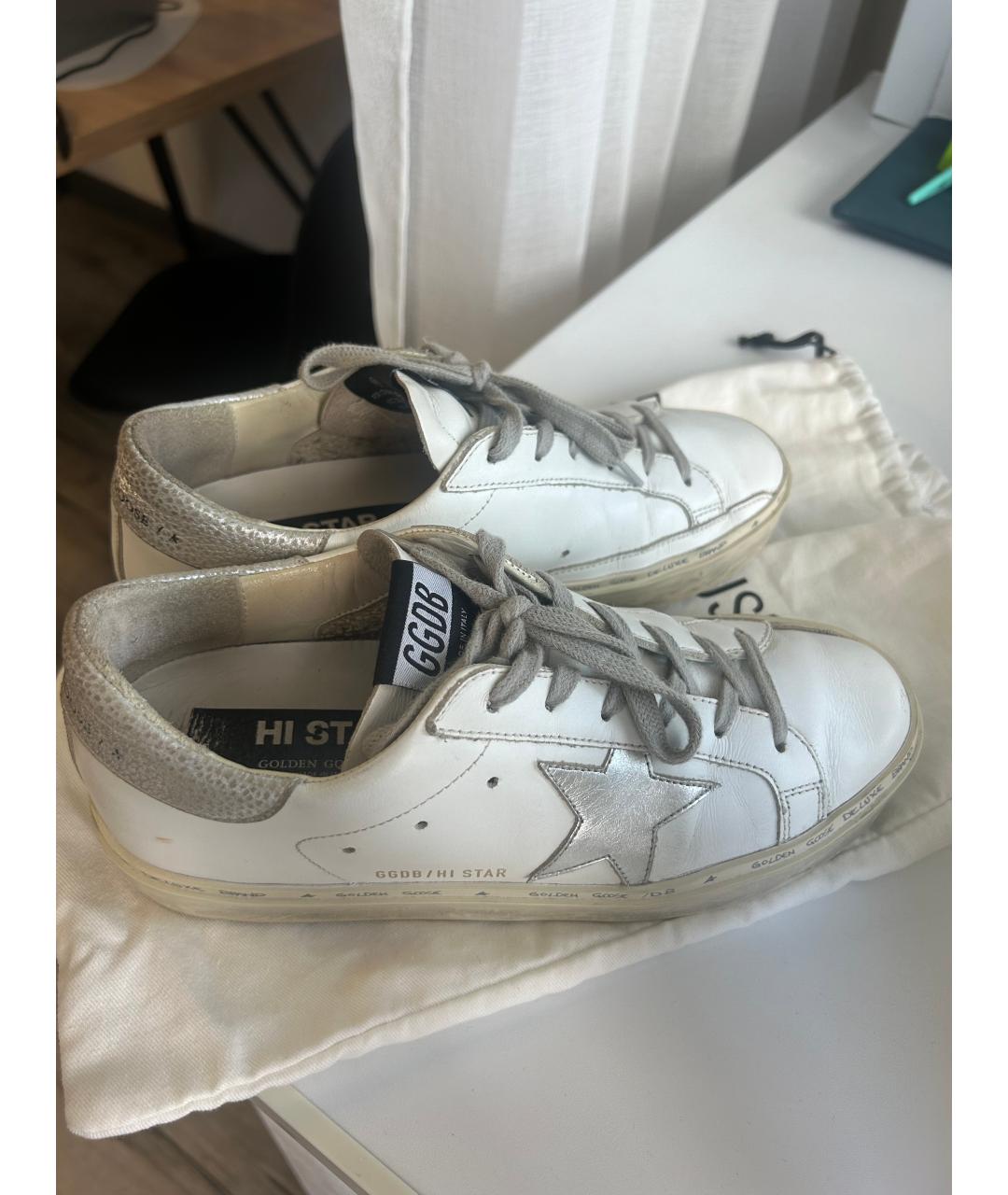 GOLDEN GOOSE Белые кожаные кеды, фото 9
