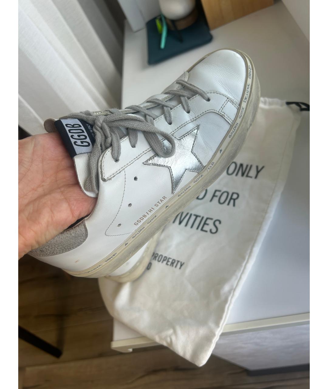 GOLDEN GOOSE Белые кожаные кеды, фото 2