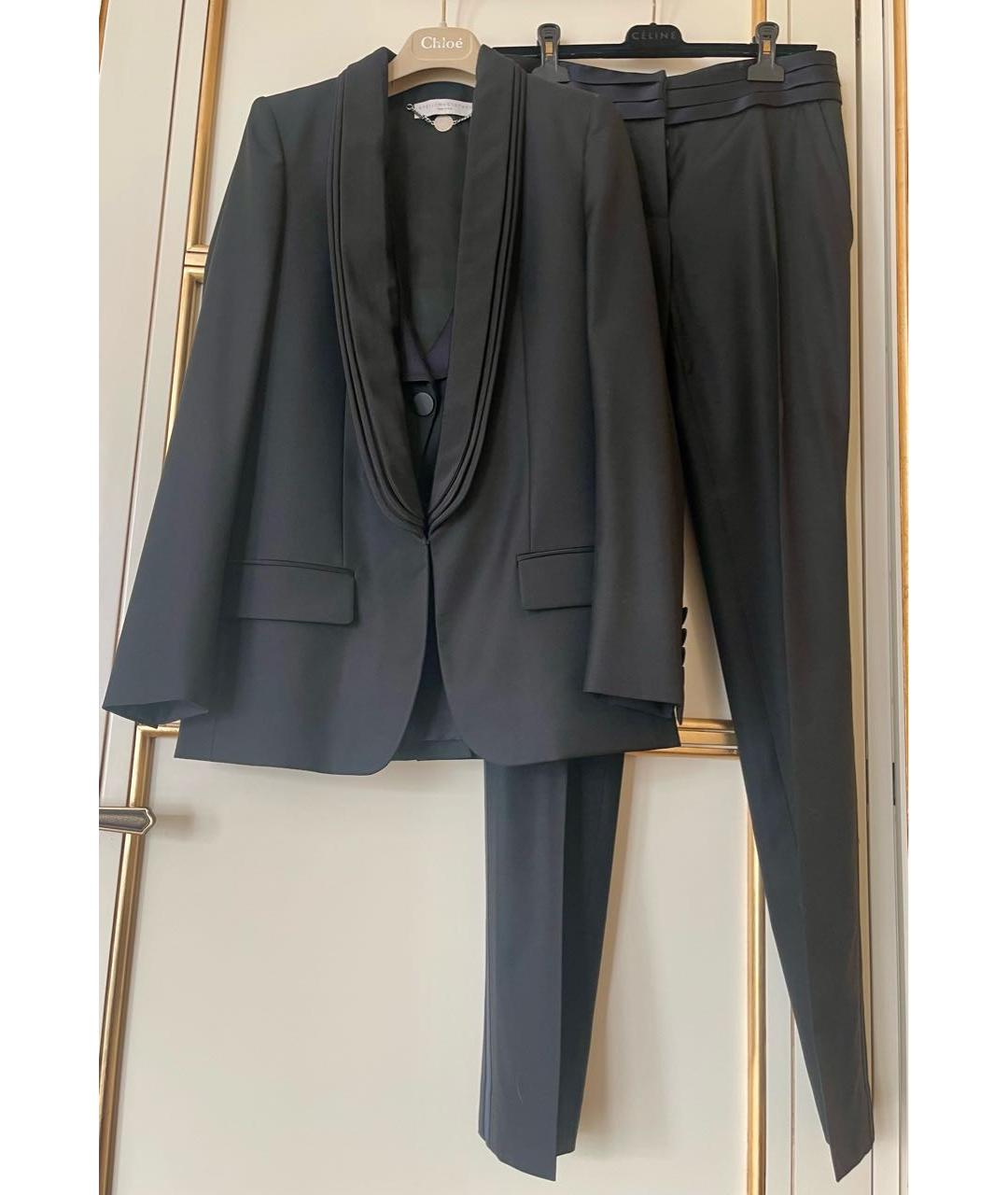 STELLA MCCARTNEY Черные шерстяные прямые брюки, фото 6