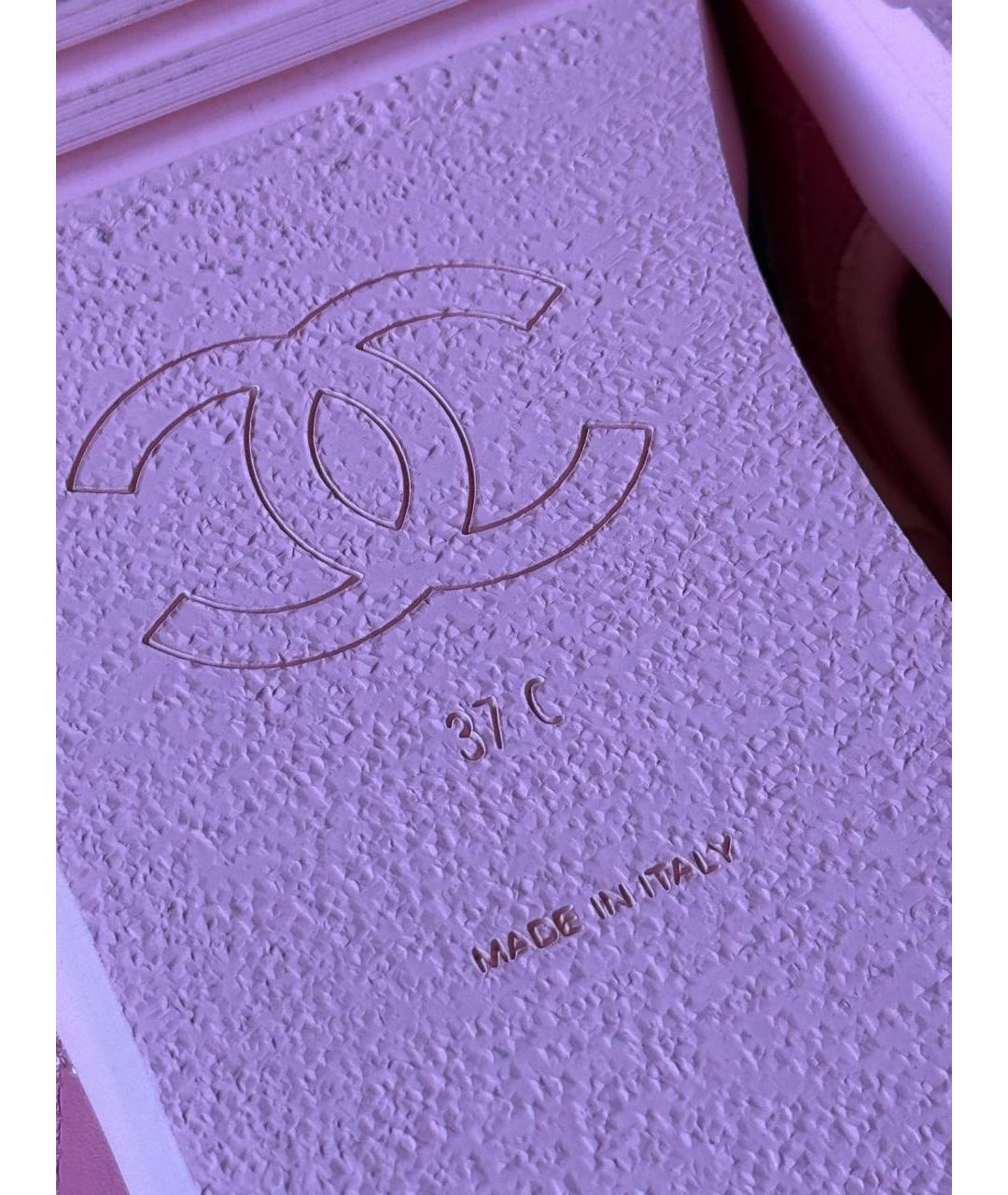 CHANEL Розовые кожаные сандалии, фото 7