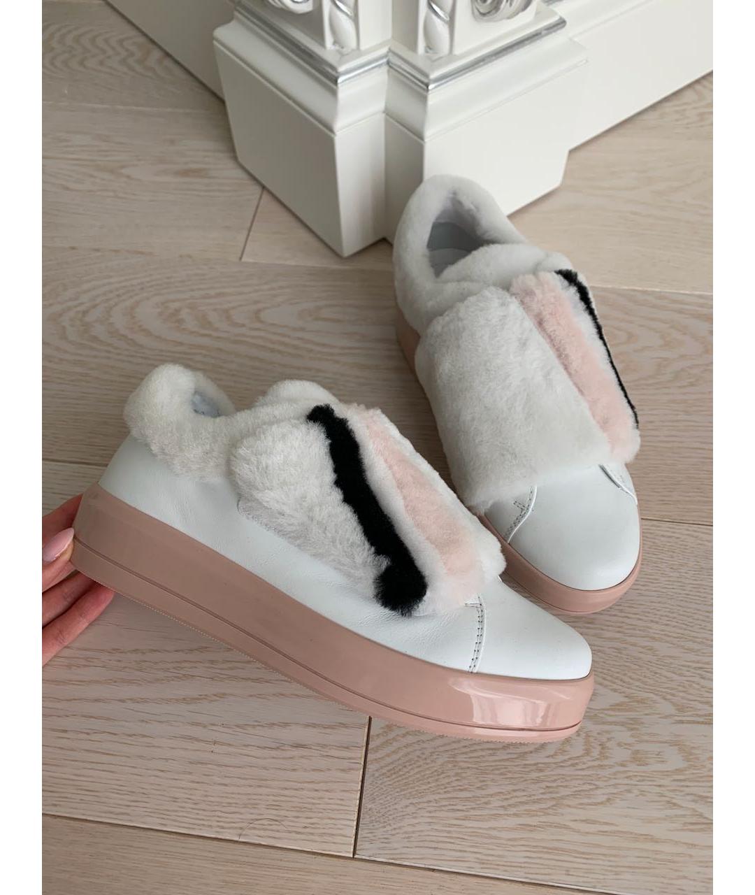 PRADA Белые кожаные кеды, фото 5