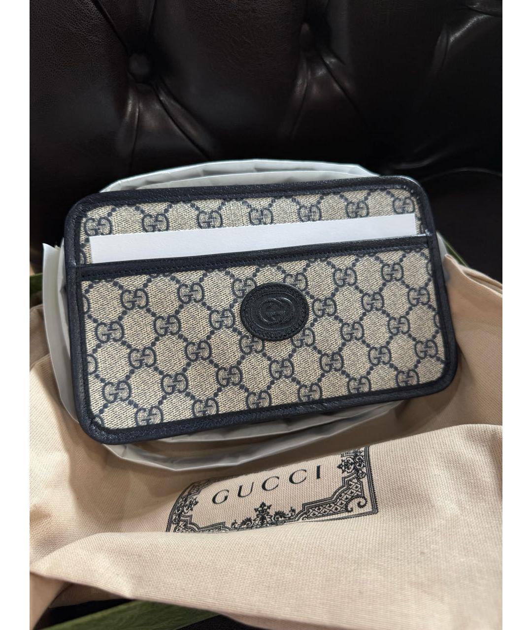 GUCCI Бежевая сумка через плечо из канвы, фото 2