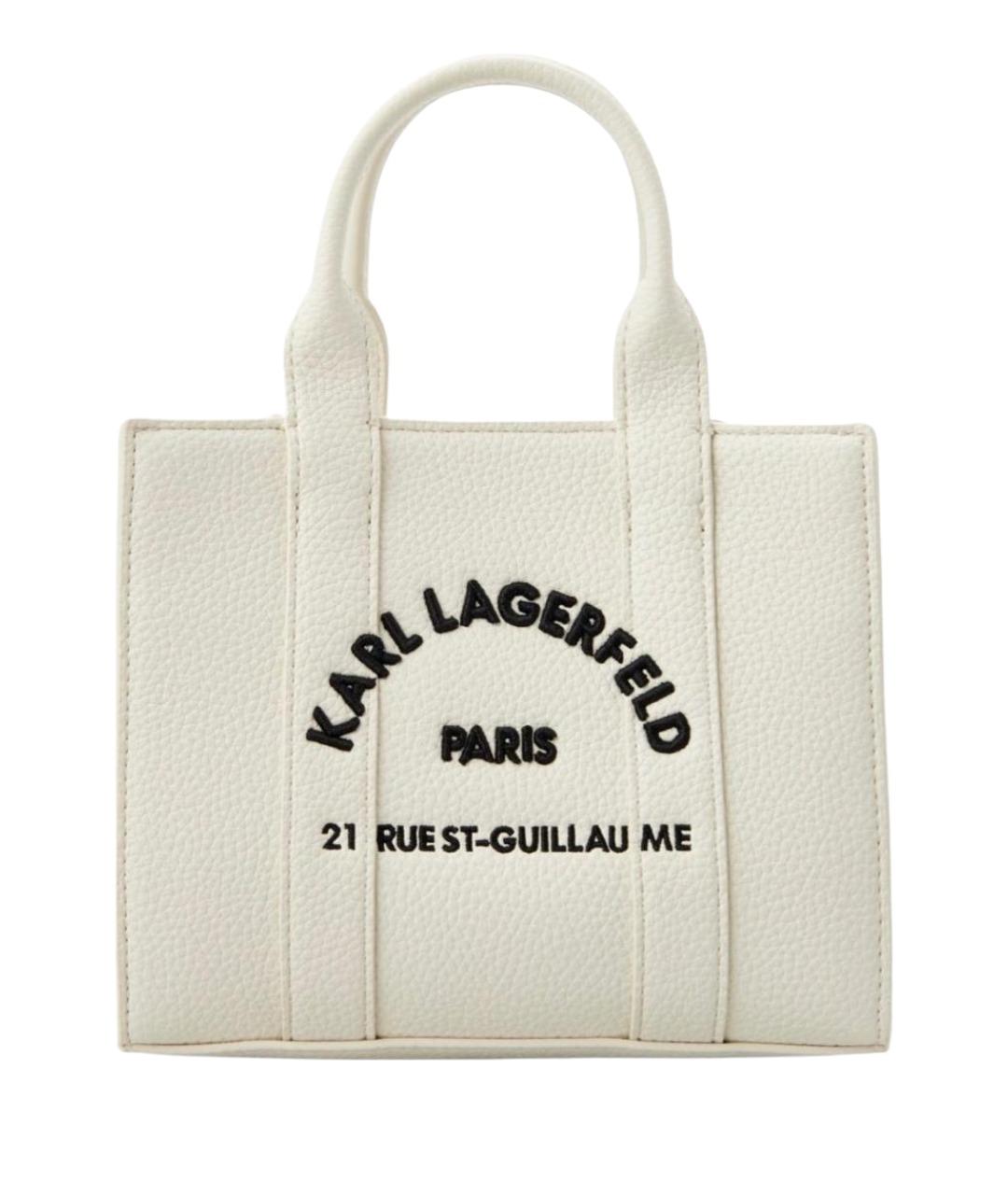 KARL LAGERFELD Белая сумка с короткими ручками из искусственной кожи, фото 1