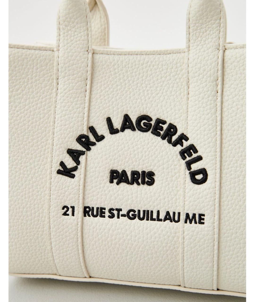 KARL LAGERFELD Белая сумка с короткими ручками из искусственной кожи, фото 3
