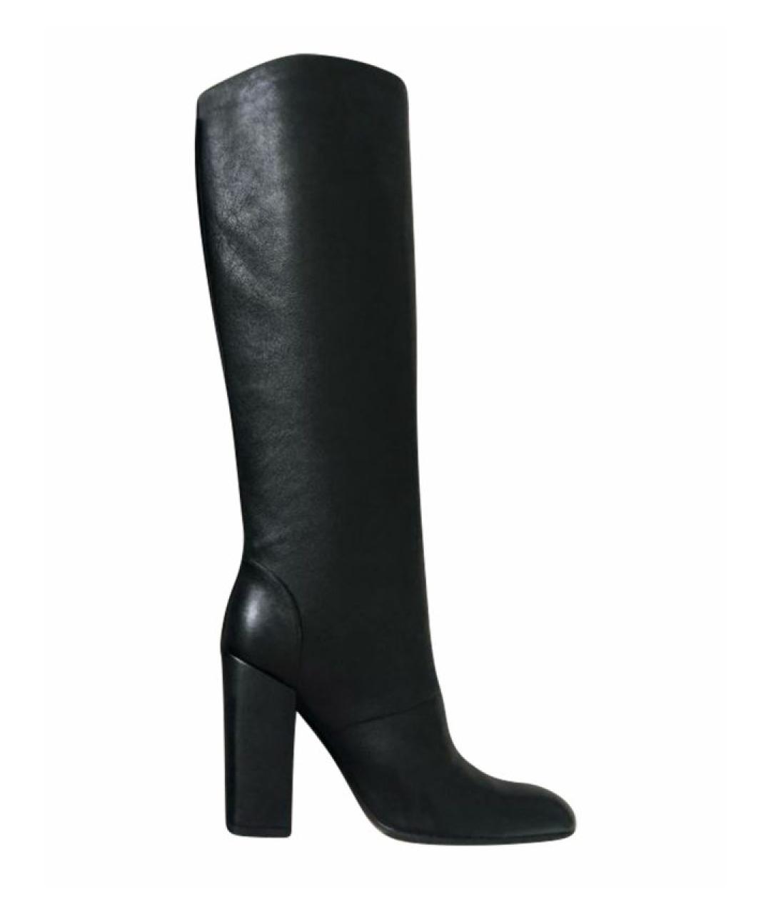 SAINT LAURENT Черные кожаные сапоги, фото 1
