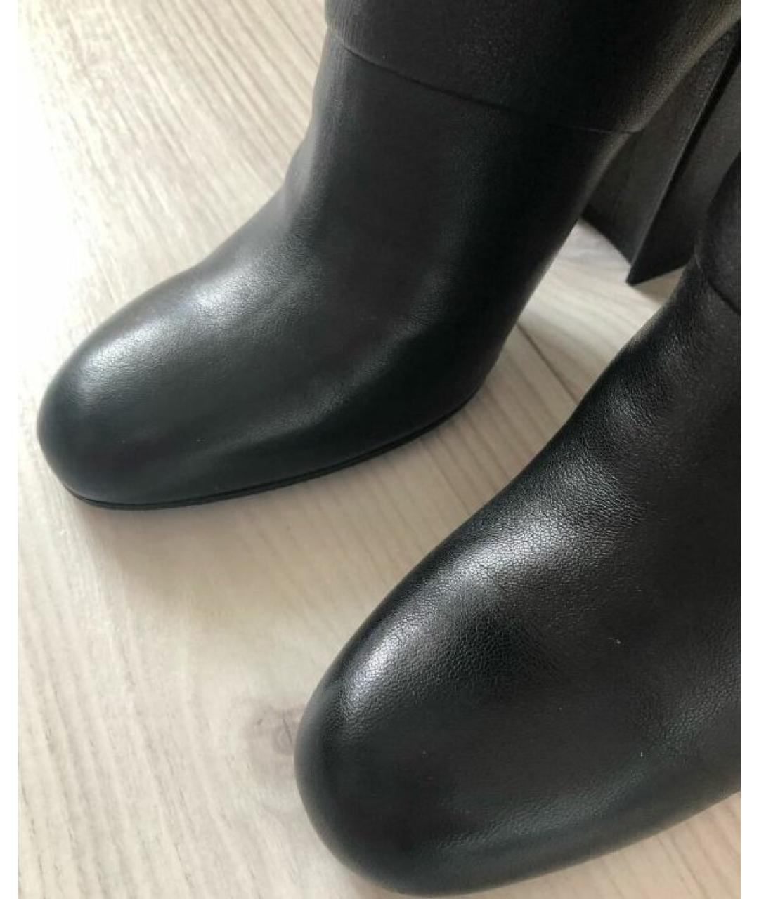 SAINT LAURENT Черные кожаные сапоги, фото 2
