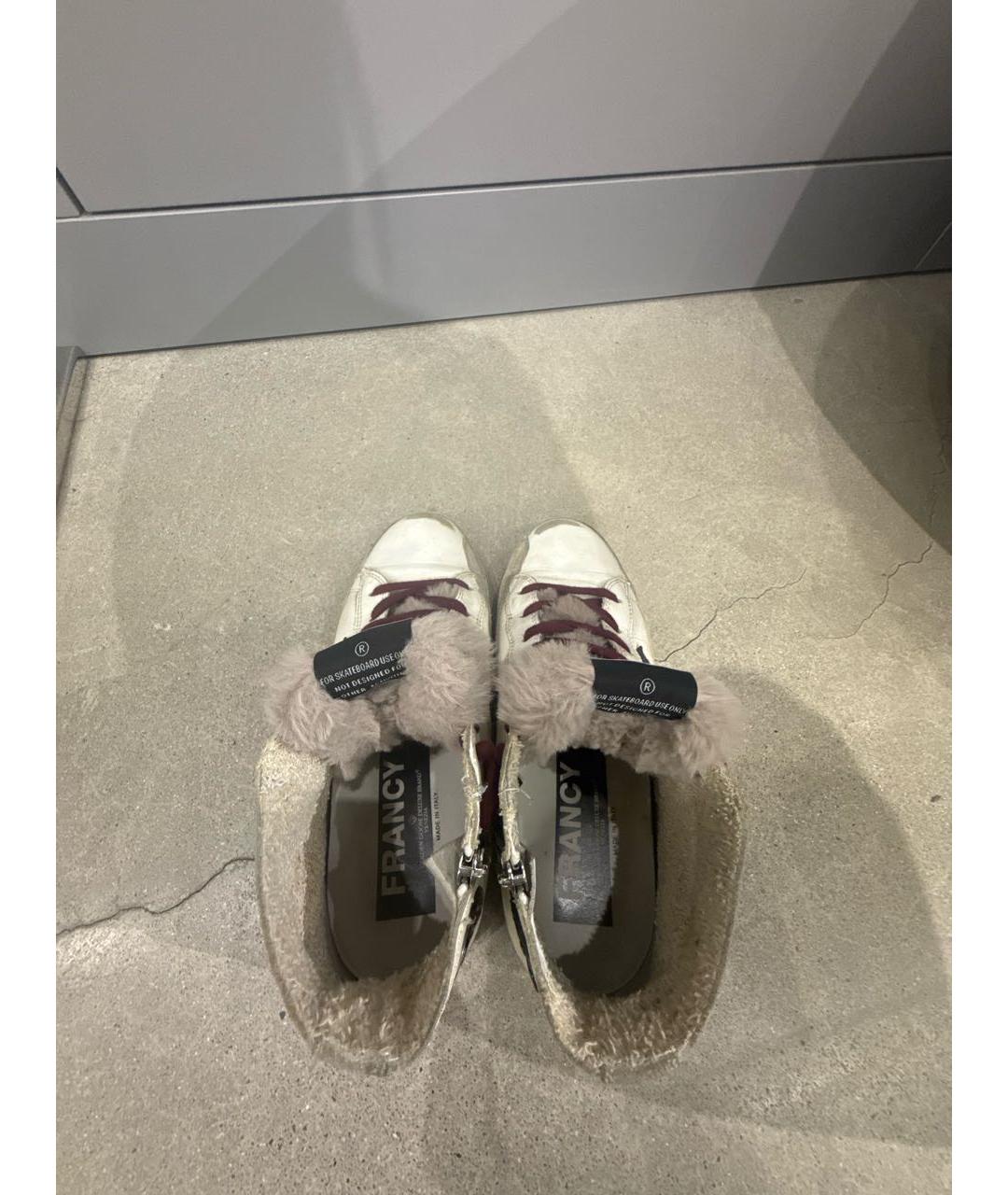 GOLDEN GOOSE Белые кожаные кеды, фото 3