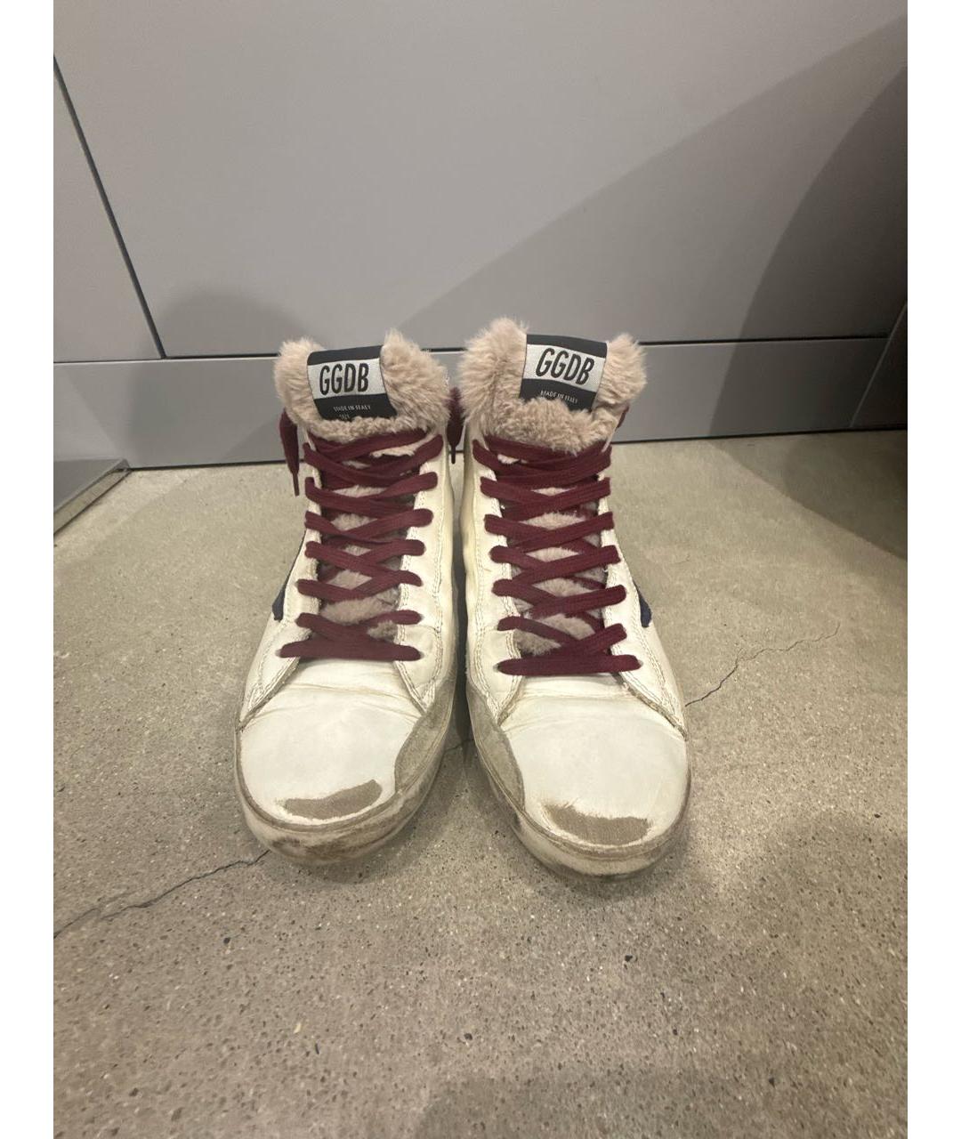 GOLDEN GOOSE Белые кожаные кеды, фото 2