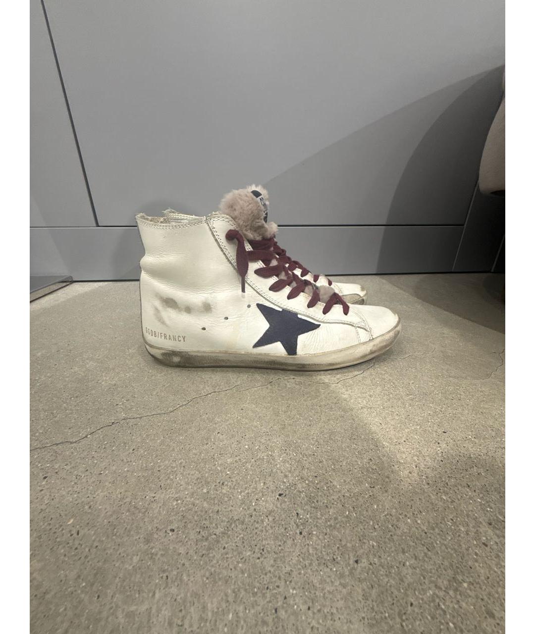 GOLDEN GOOSE Белые кожаные кеды, фото 5