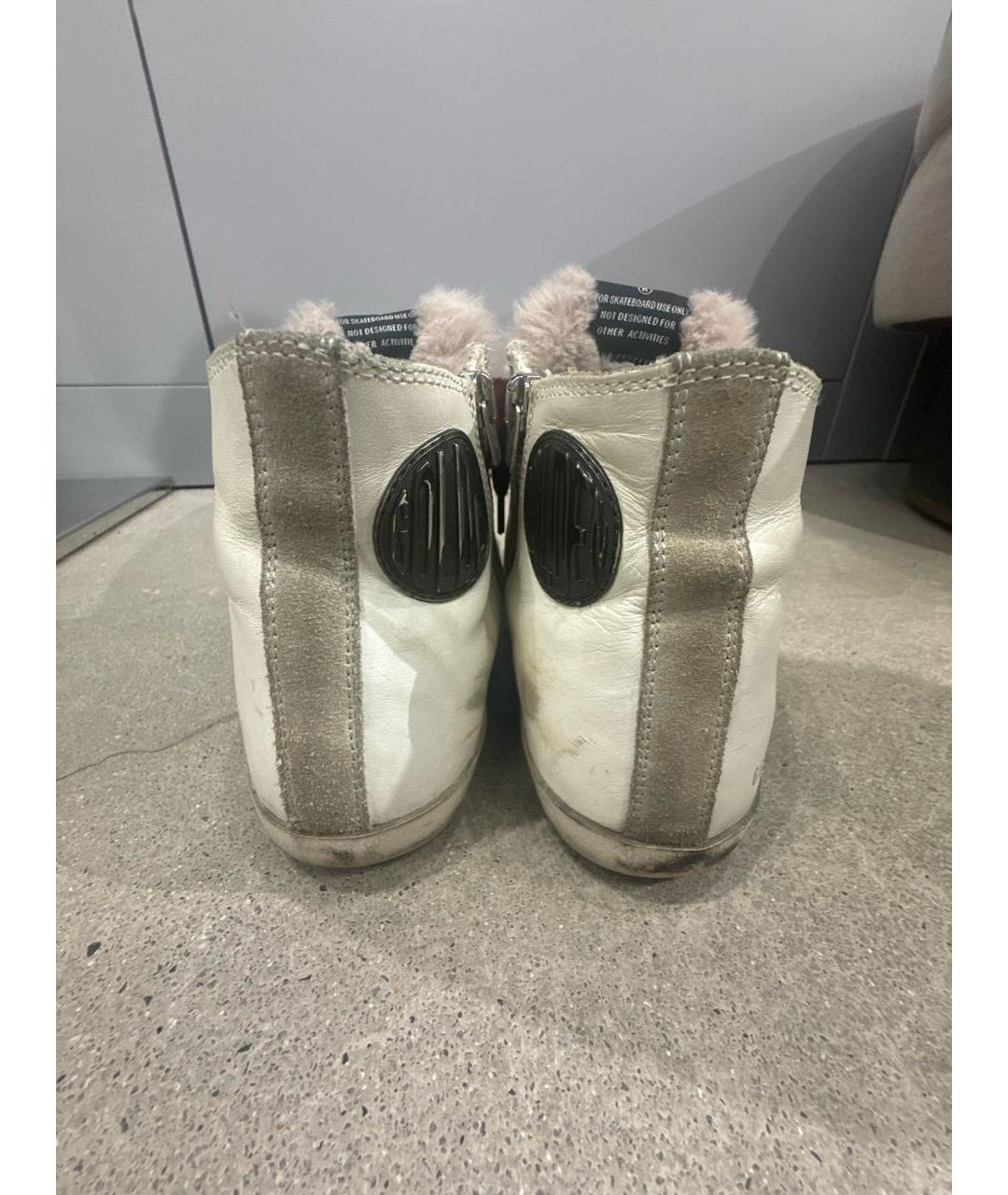 GOLDEN GOOSE Белые кожаные кеды, фото 4