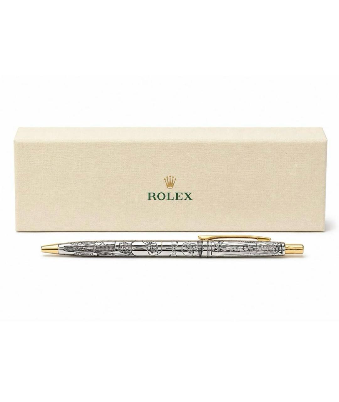 ROLEX Золотая металлическая шариковая ручка, фото 8