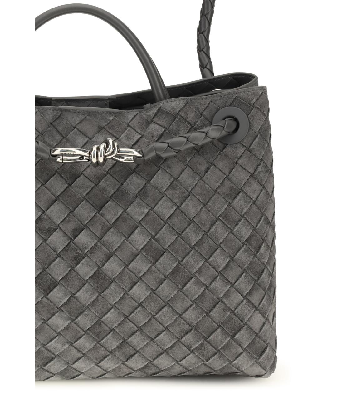 BOTTEGA VENETA Серая замшевая сумка тоут, фото 4