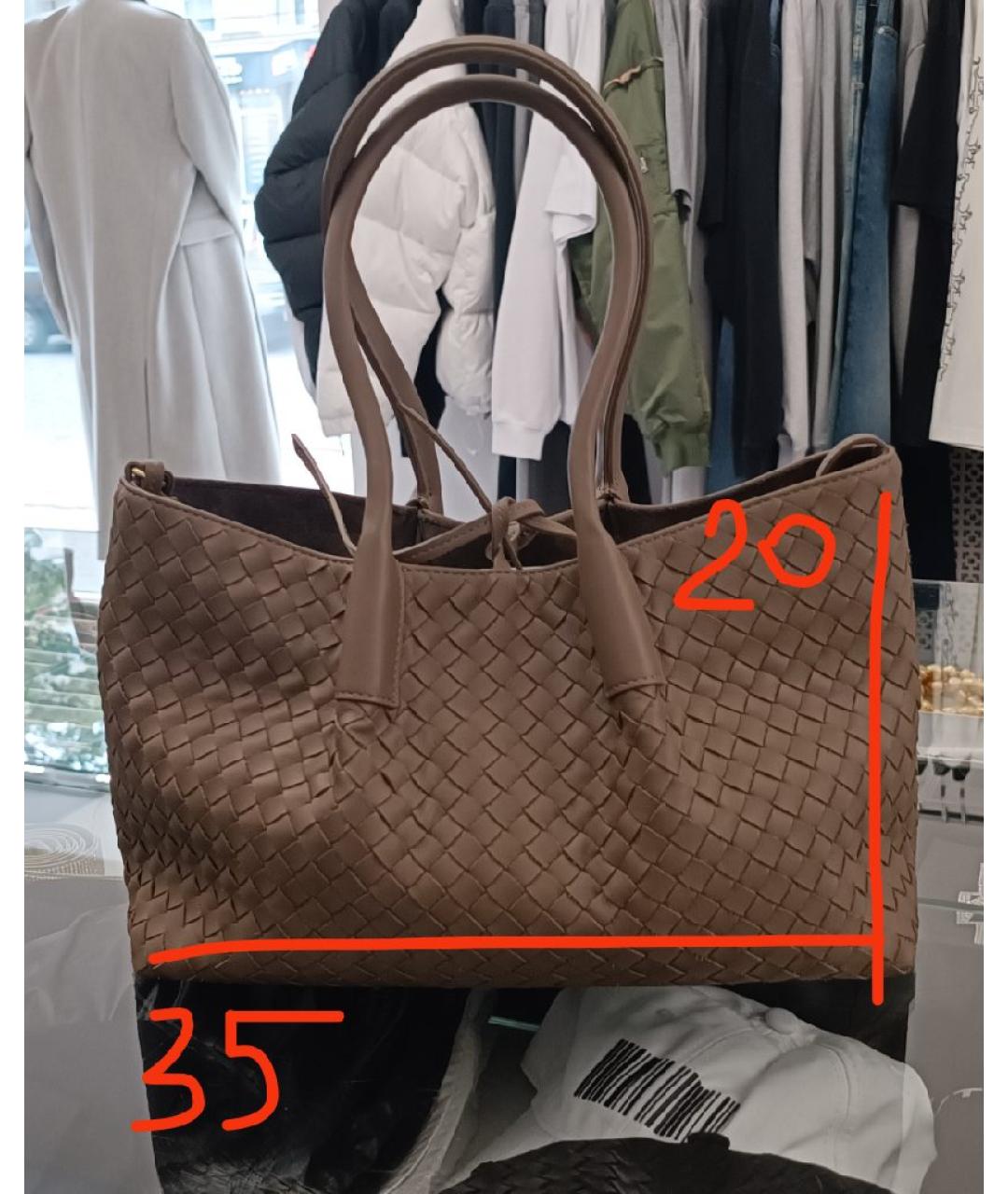 BOTTEGA VENETA Бежевая кожаная сумка через плечо, фото 7