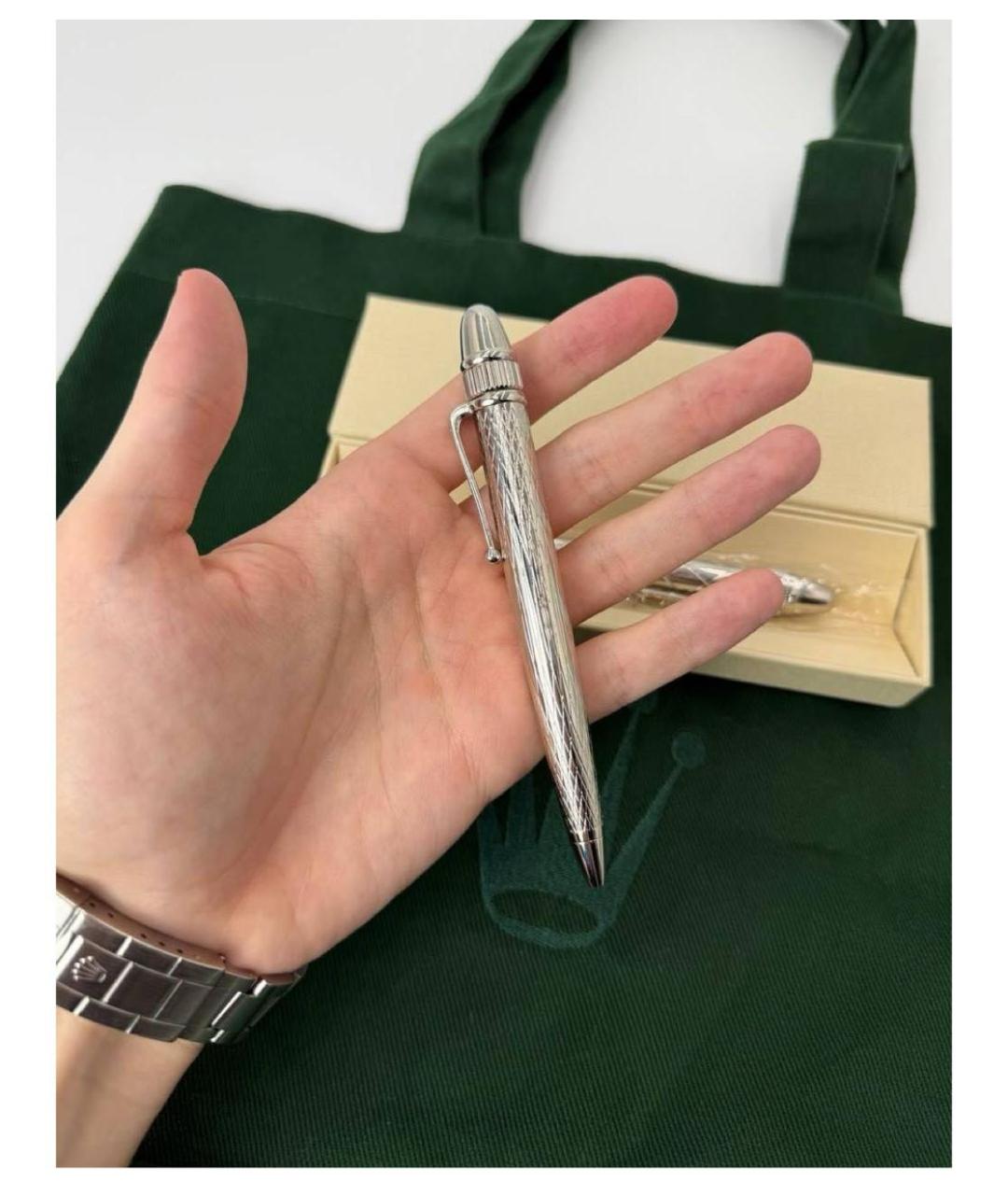 ROLEX Серебряная металлическая шариковая ручка, фото 3