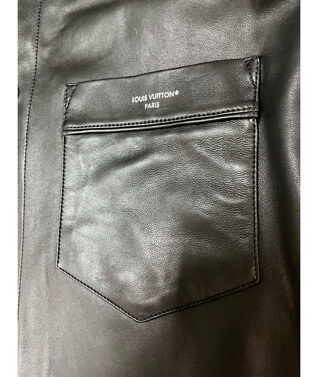 LOUIS VUITTON Черная кожаная рубашка, фото 4