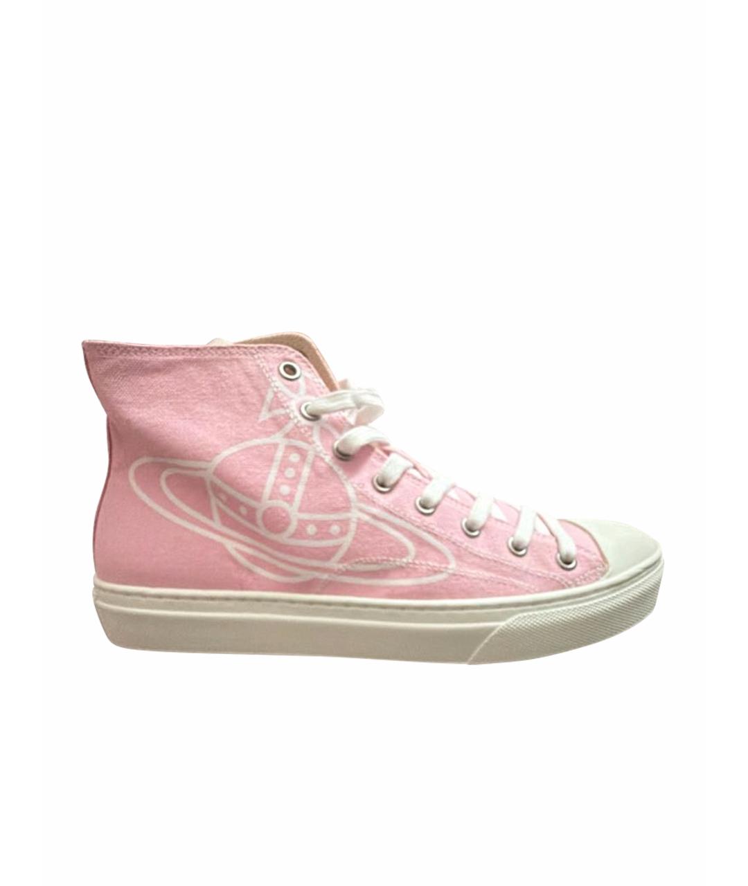 VIVIENNE WESTWOOD Розовые текстильные кеды, фото 1