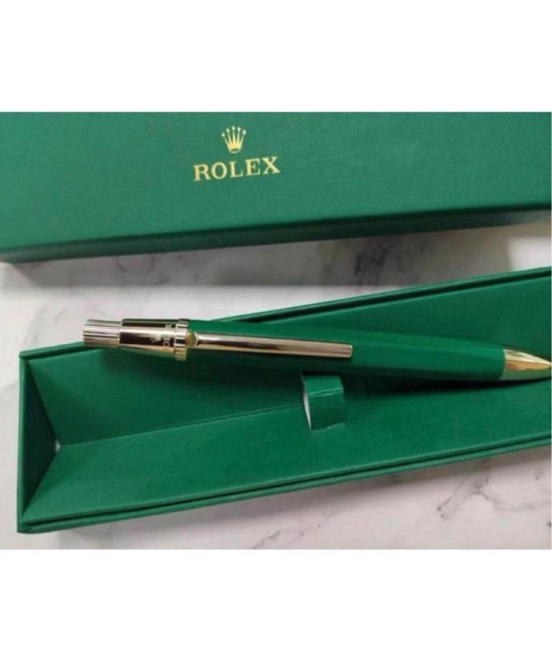 ROLEX Зеленая металлическая шариковая ручка, фото 4