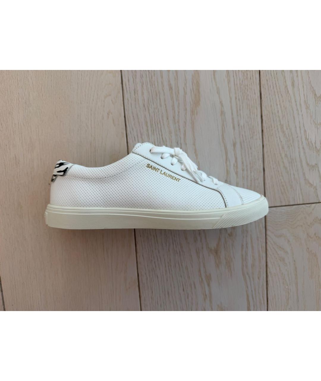 SAINT LAURENT Белые кожаные кеды, фото 7