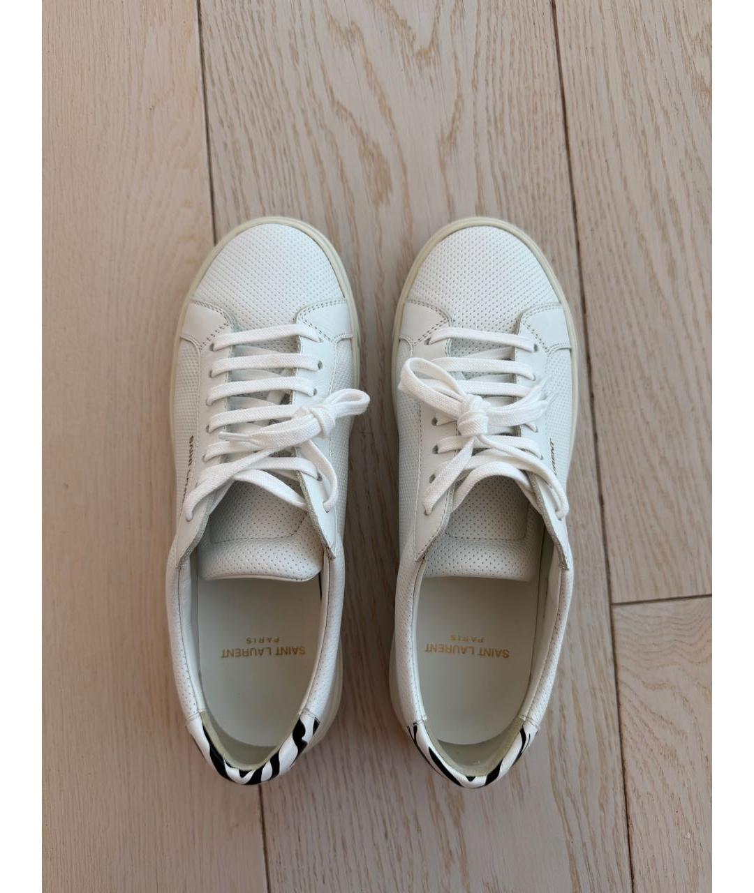 SAINT LAURENT Белые кожаные кеды, фото 3