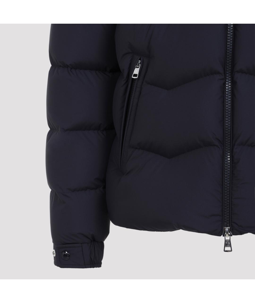 MONCLER Темно-синий полиэстеровый пуховик, фото 4