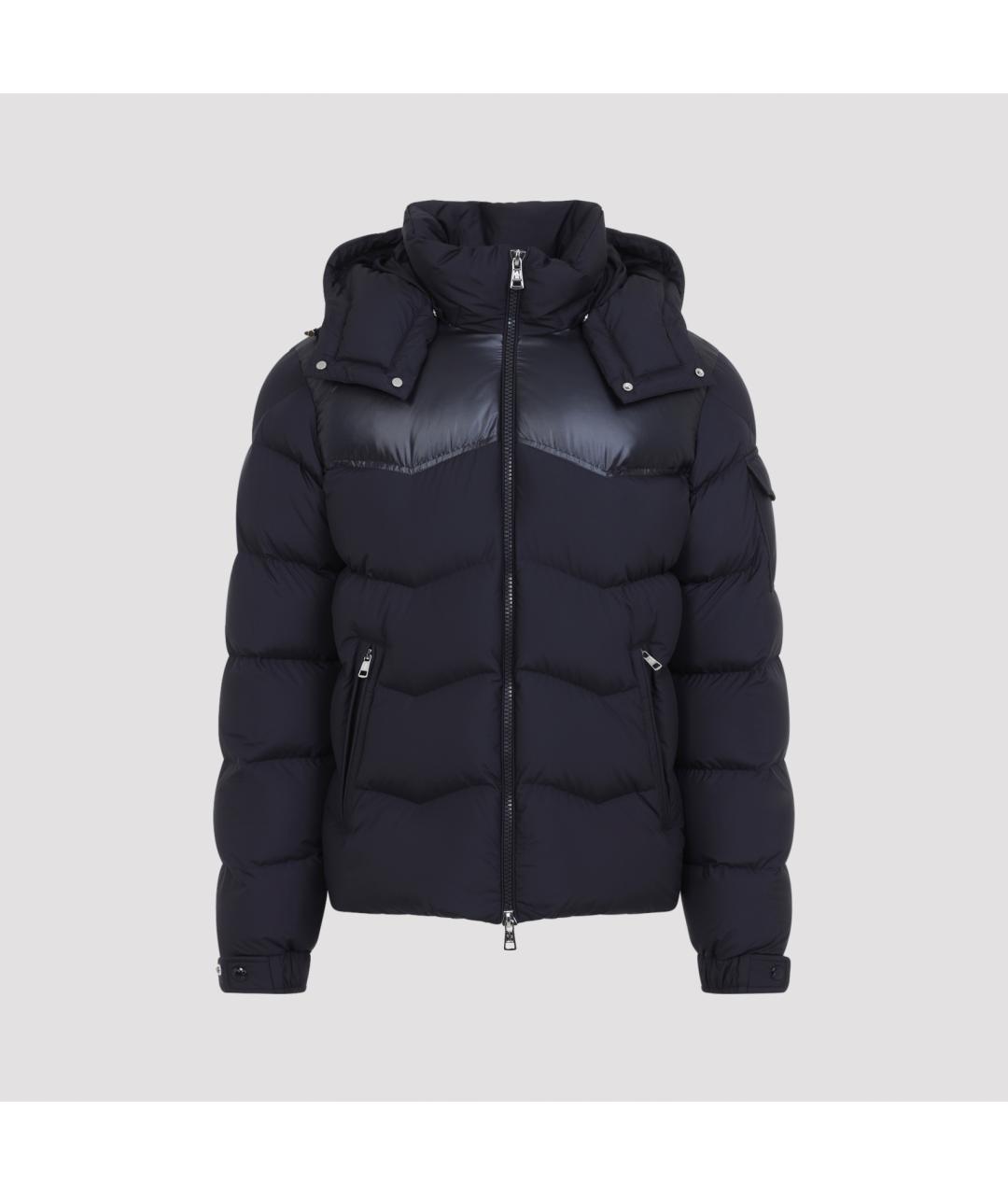 MONCLER Темно-синий полиэстеровый пуховик, фото 2