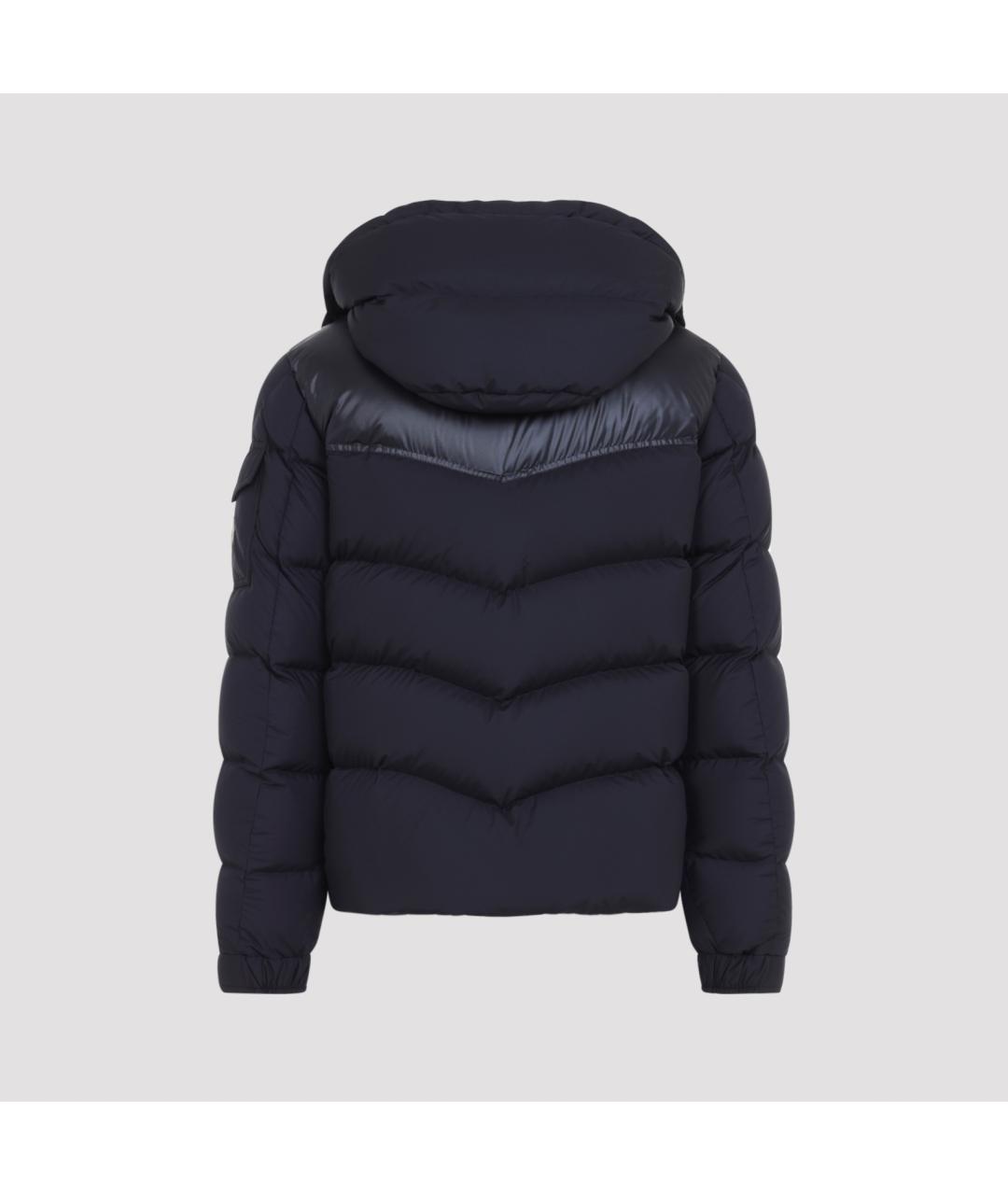 MONCLER Темно-синий полиэстеровый пуховик, фото 3