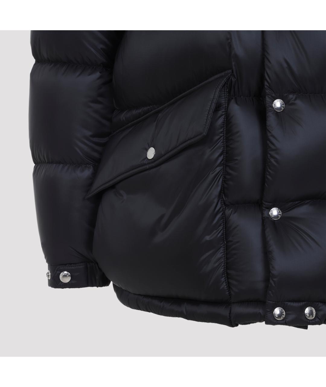 MONCLER Черный полиамидовый пуховик, фото 4