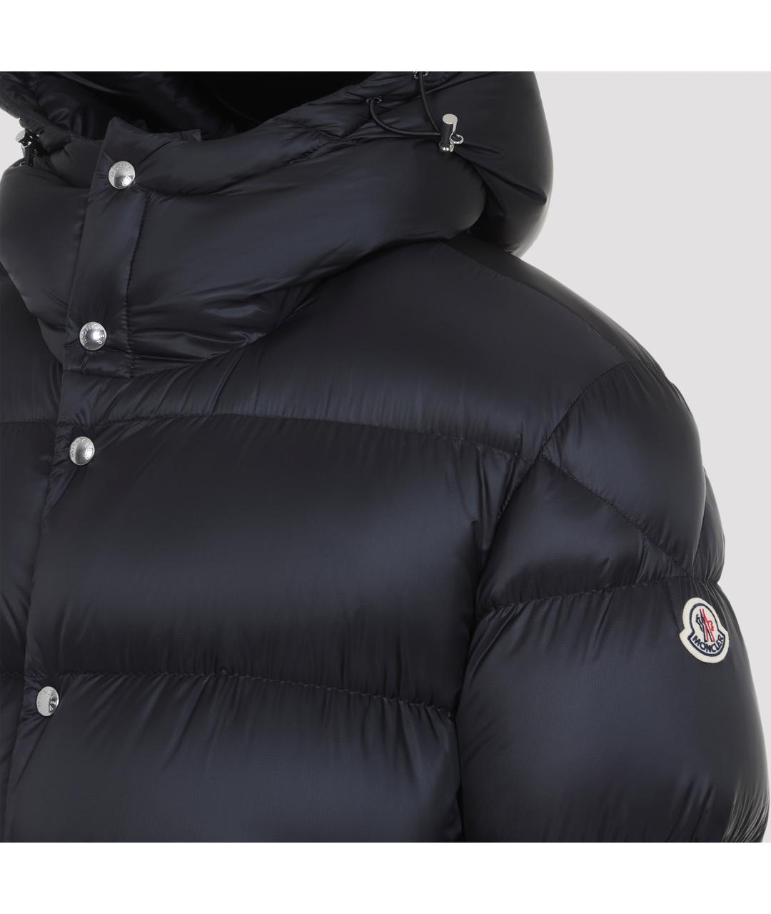 MONCLER Черный полиамидовый пуховик, фото 6