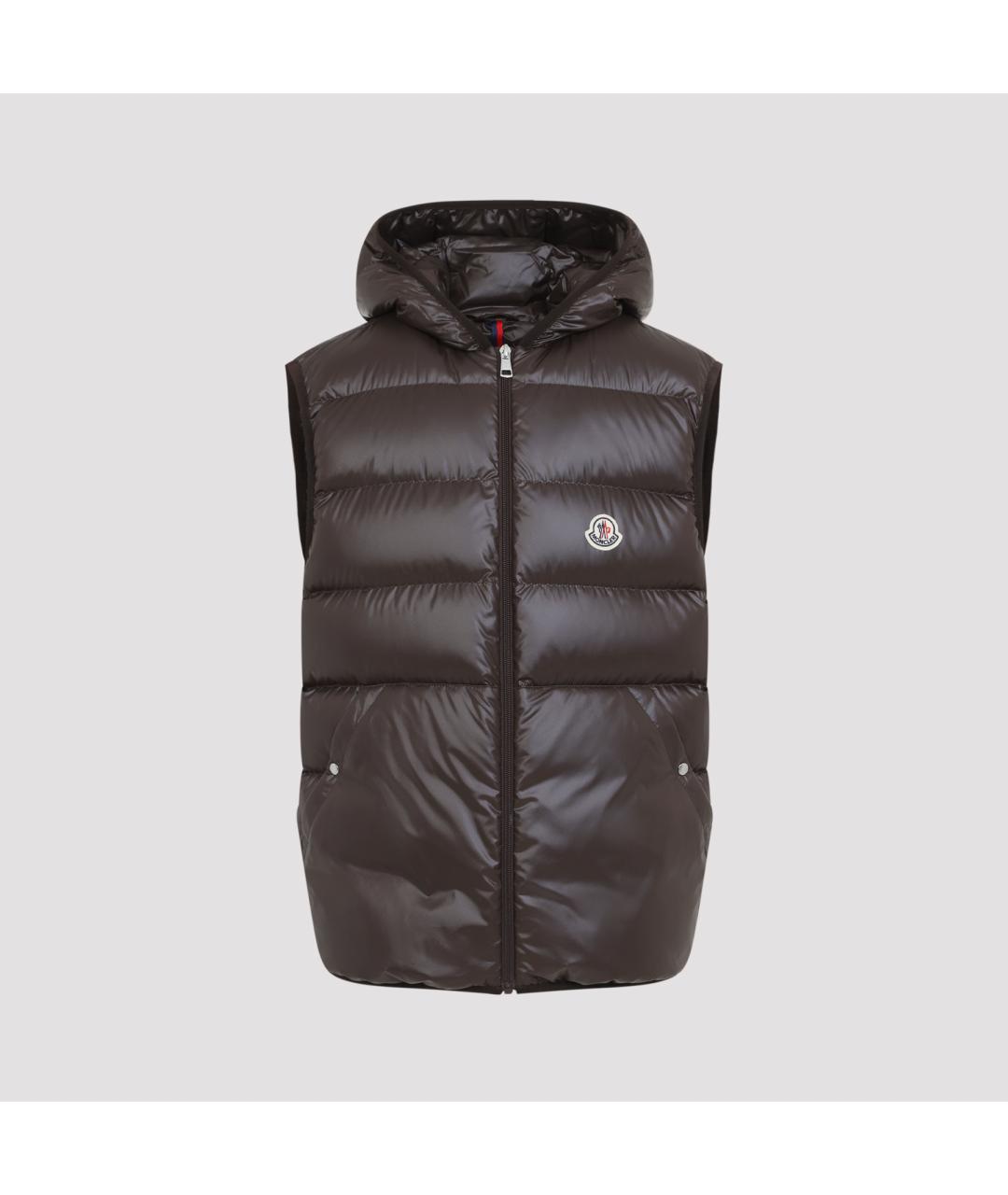 MONCLER Бежевый полиэстеровый пуховик, фото 3