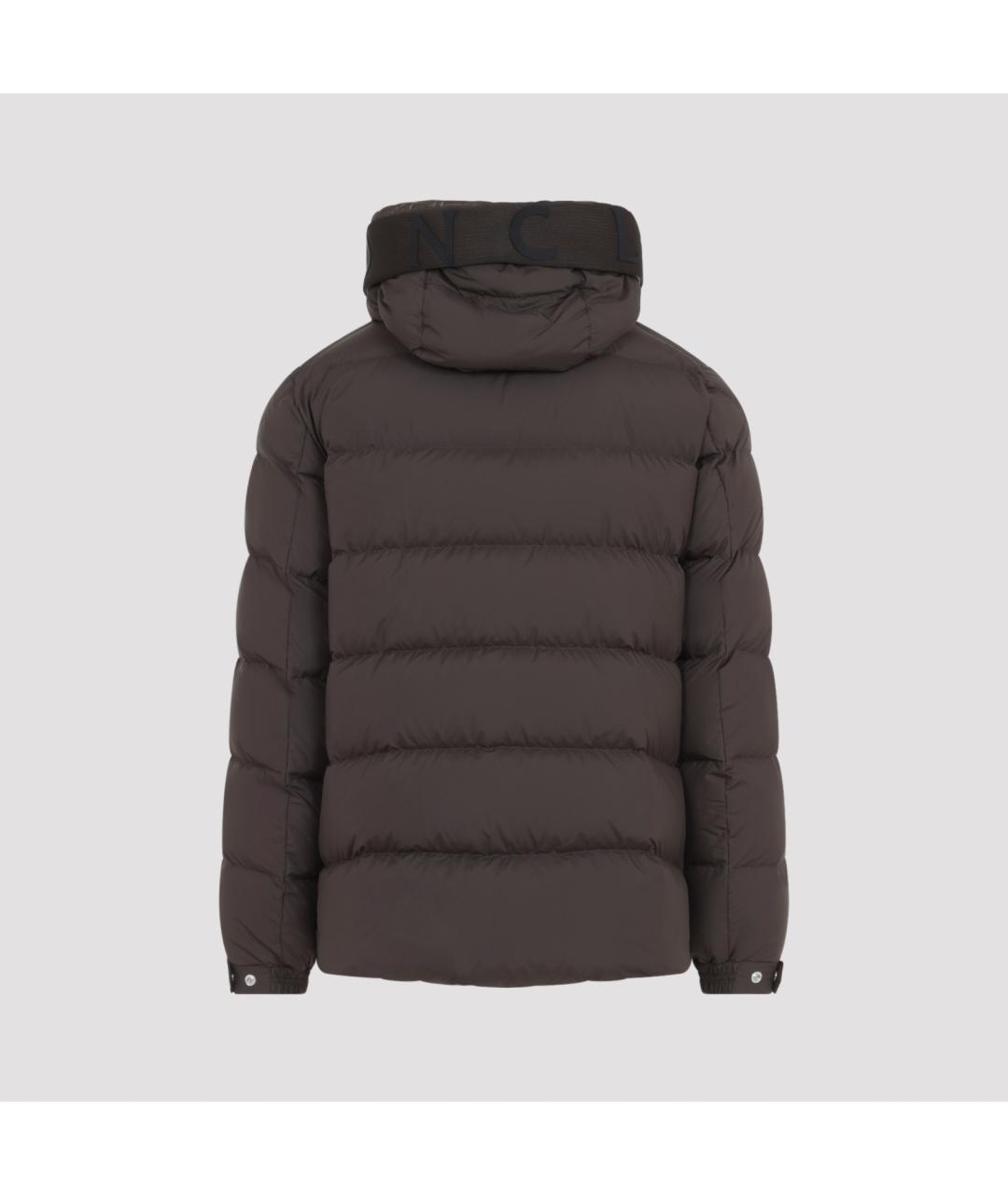 MONCLER Коричневый полиэстеровый пуховик, фото 3