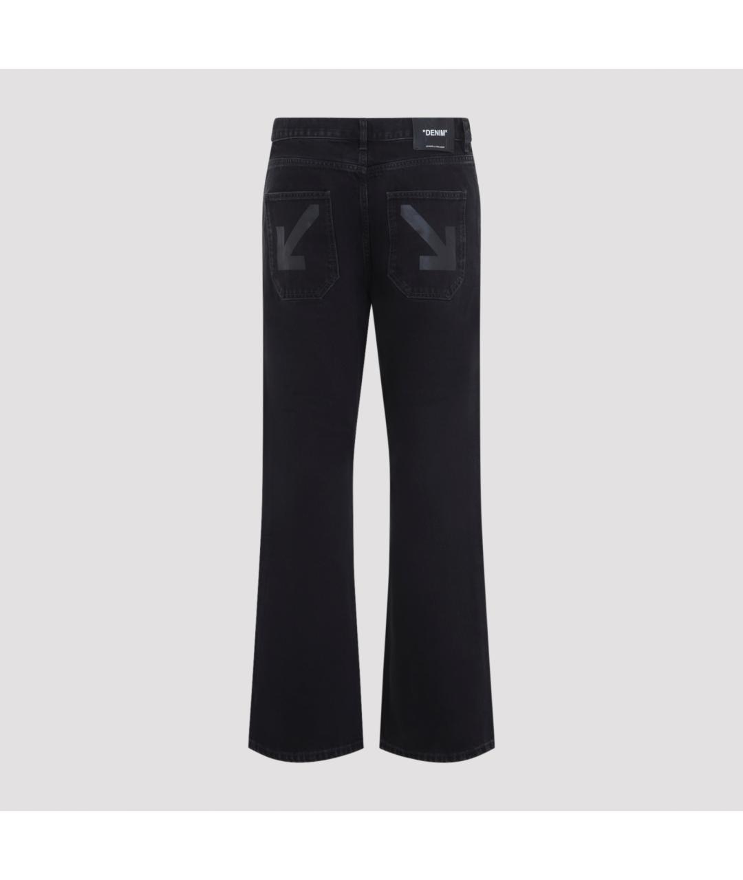 OFF-WHITE Черные хлопковые прямые джинсы, фото 2