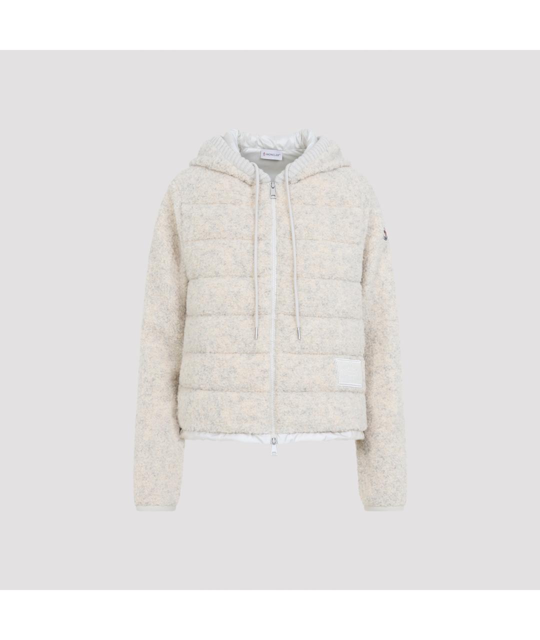 MONCLER Белый полиамидовый пуховик, фото 2