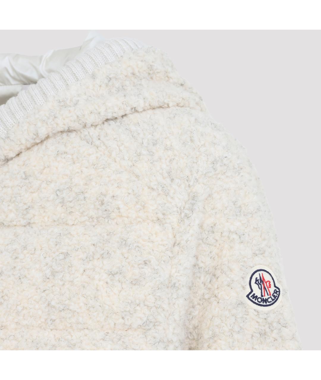 MONCLER Белый полиамидовый пуховик, фото 6