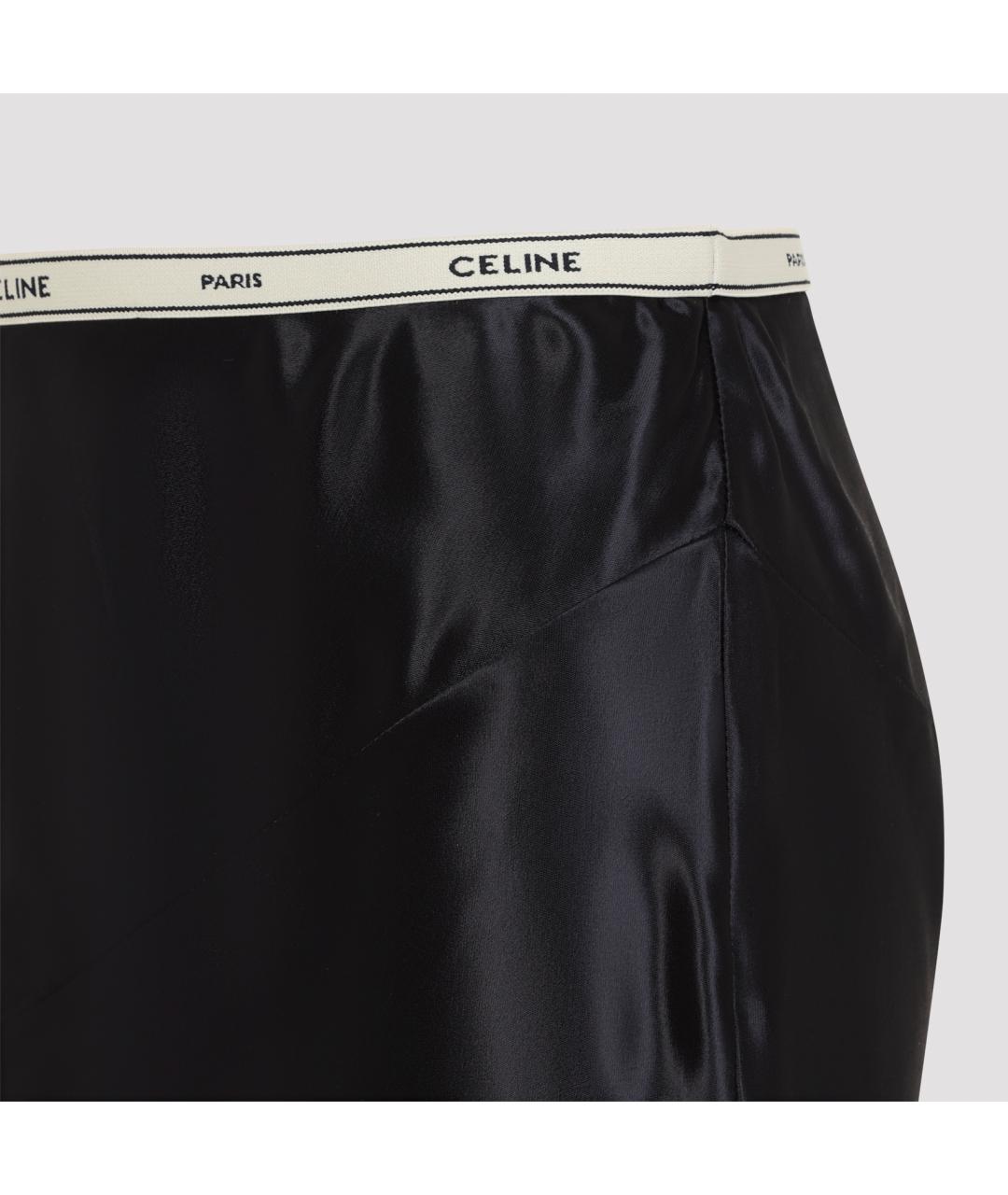 CELINE Черная вискозная юбка миди, фото 4