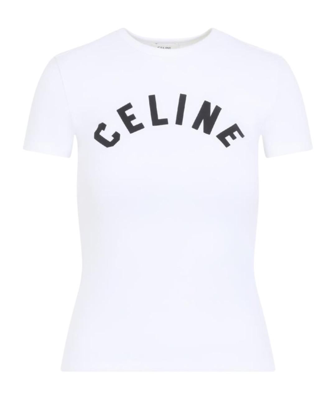 CELINE Белая хлопковая футболка, фото 1