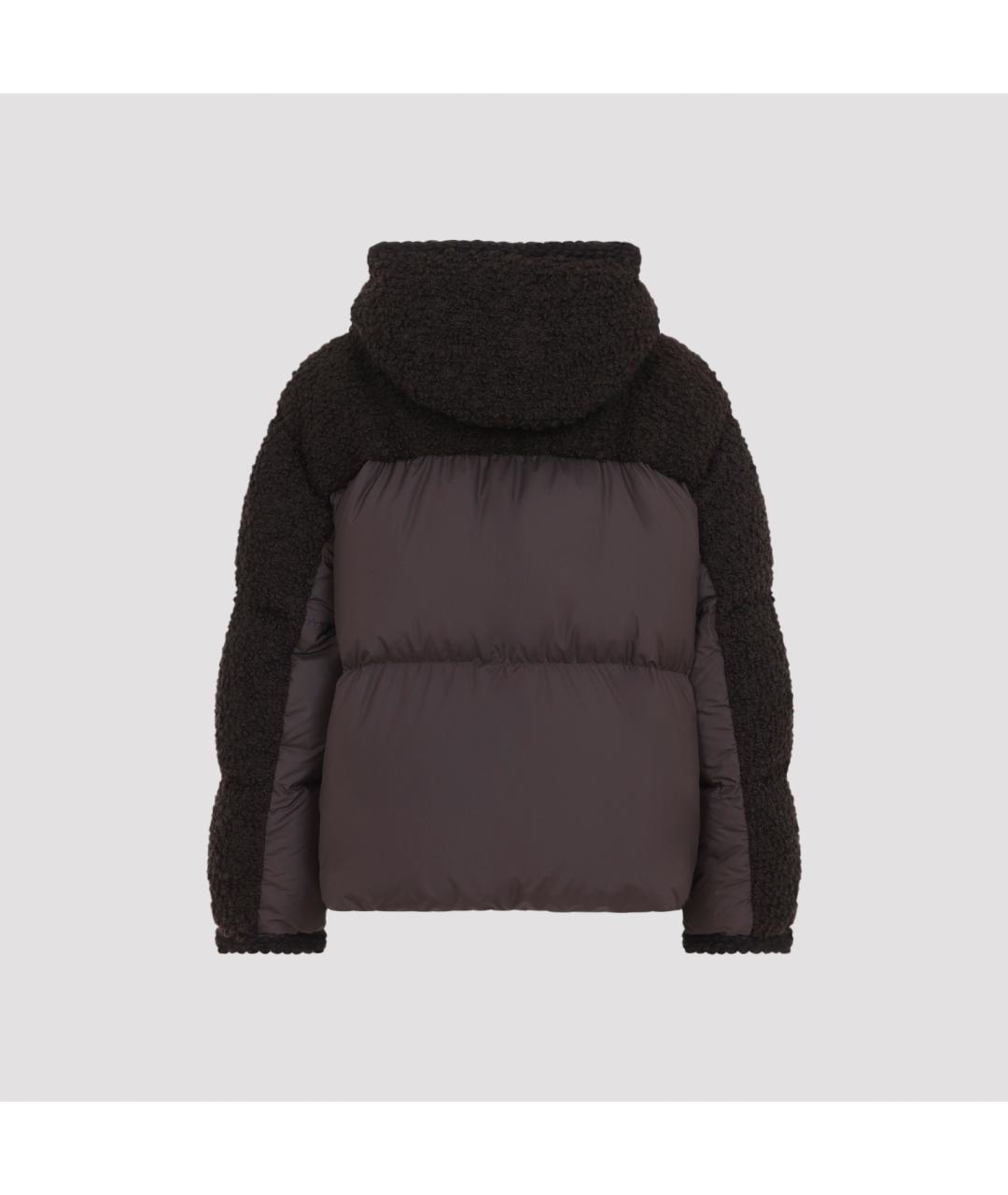 MONCLER Коричневый шерстяной пуховик, фото 3