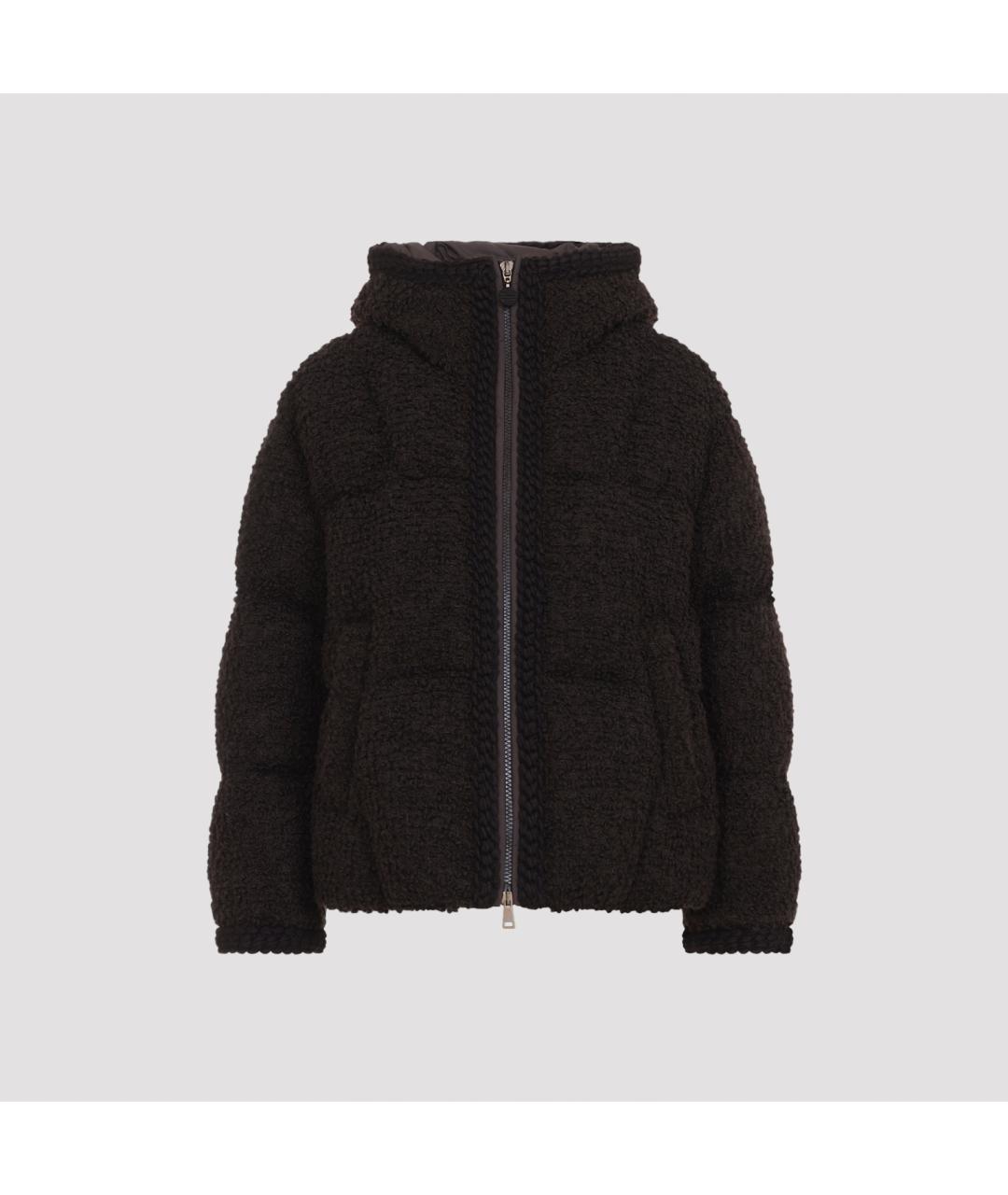 MONCLER Коричневый шерстяной пуховик, фото 2