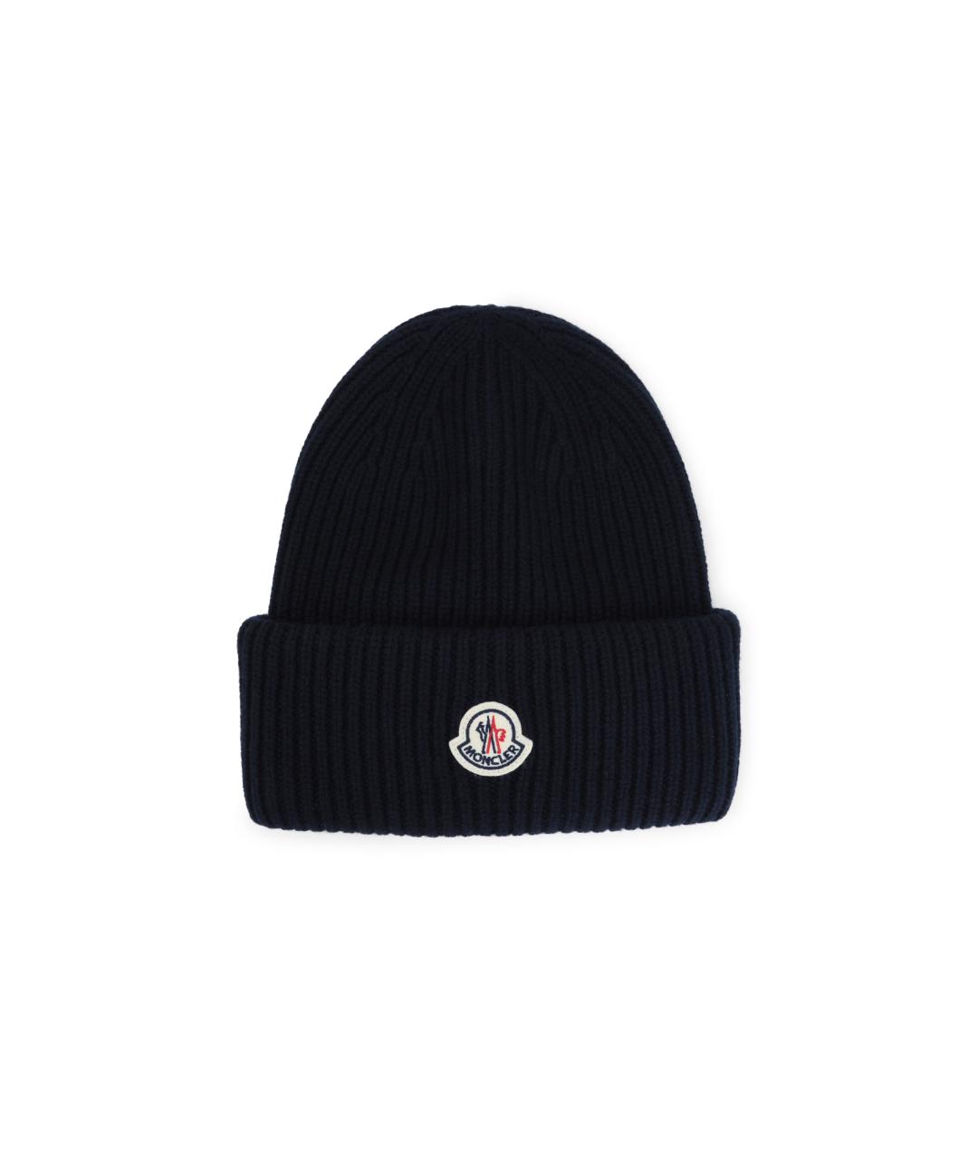 MONCLER Черная кашемировая шапка, фото 1