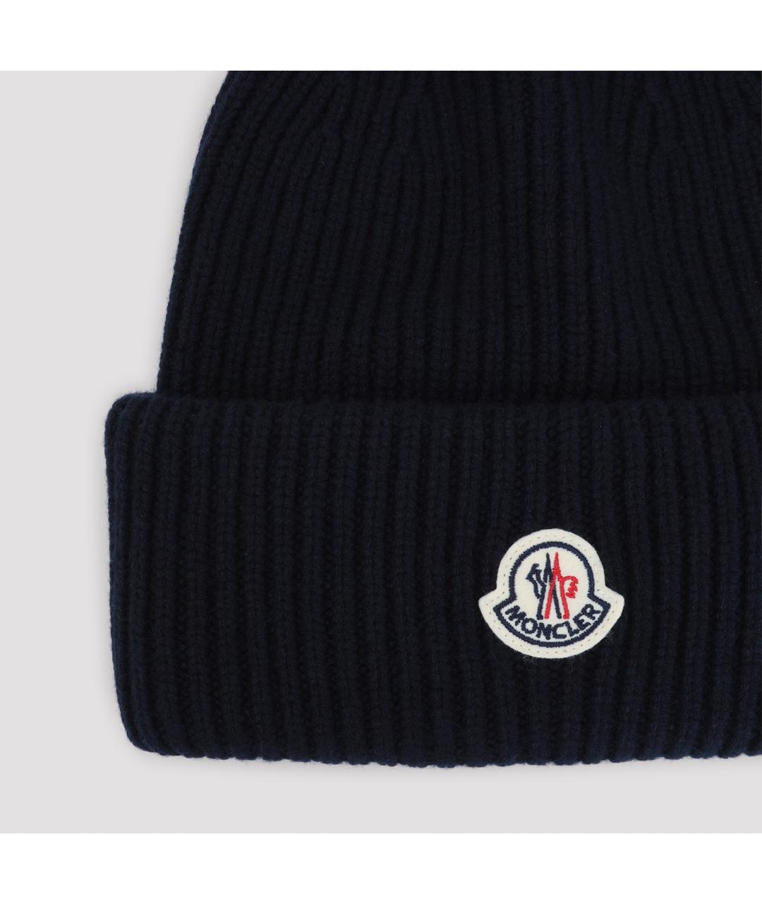 MONCLER Черная кашемировая шапка, фото 2