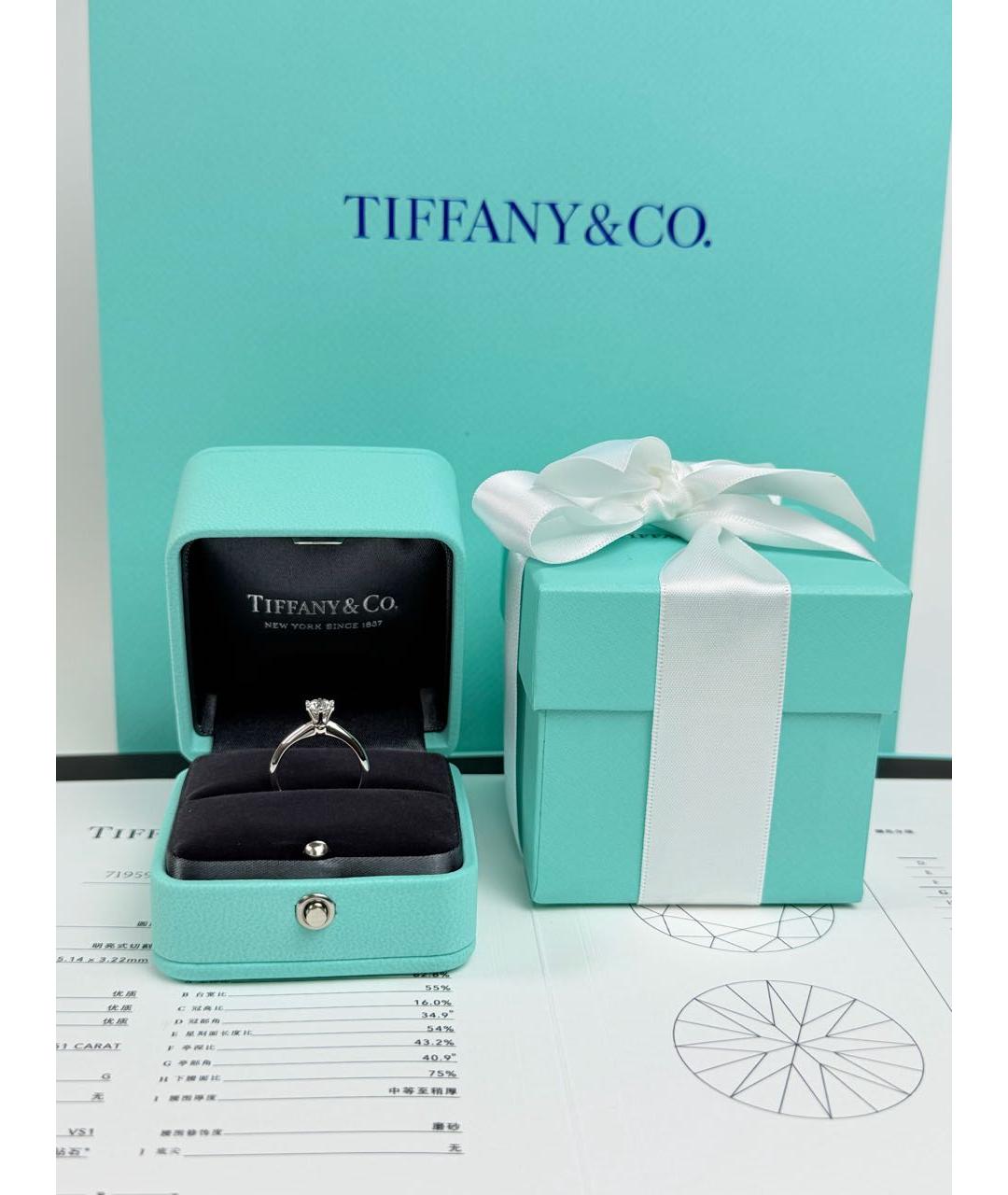 TIFFANY&CO Белое платиновое кольцо, фото 3
